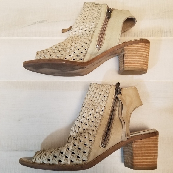 {8} Sam Edelman Cooper Woven Peep Toe Block Heels - Picture 5 of 15